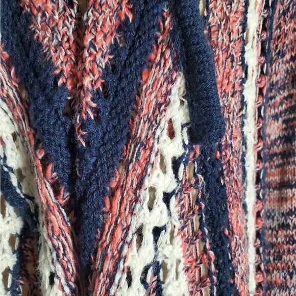 Vanity Open Knit Fringed Sweater Cardigan Size Medium - Picture 8 of 12